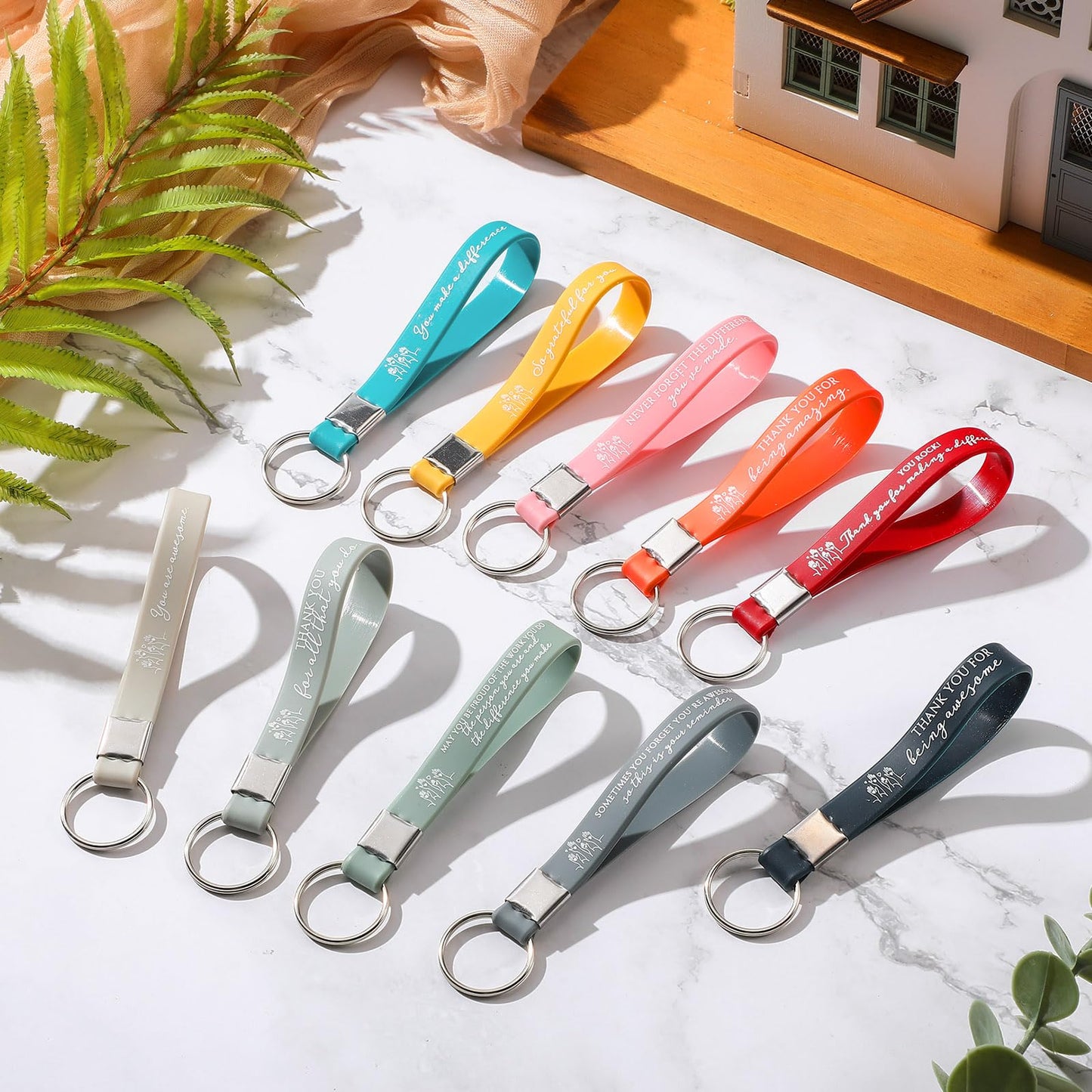 Equsion 50 Pcs Cna Week Appreciation Nurse Graduation Thank You Keychain Bulk for Employee Inspirational Gift for Teacher Team