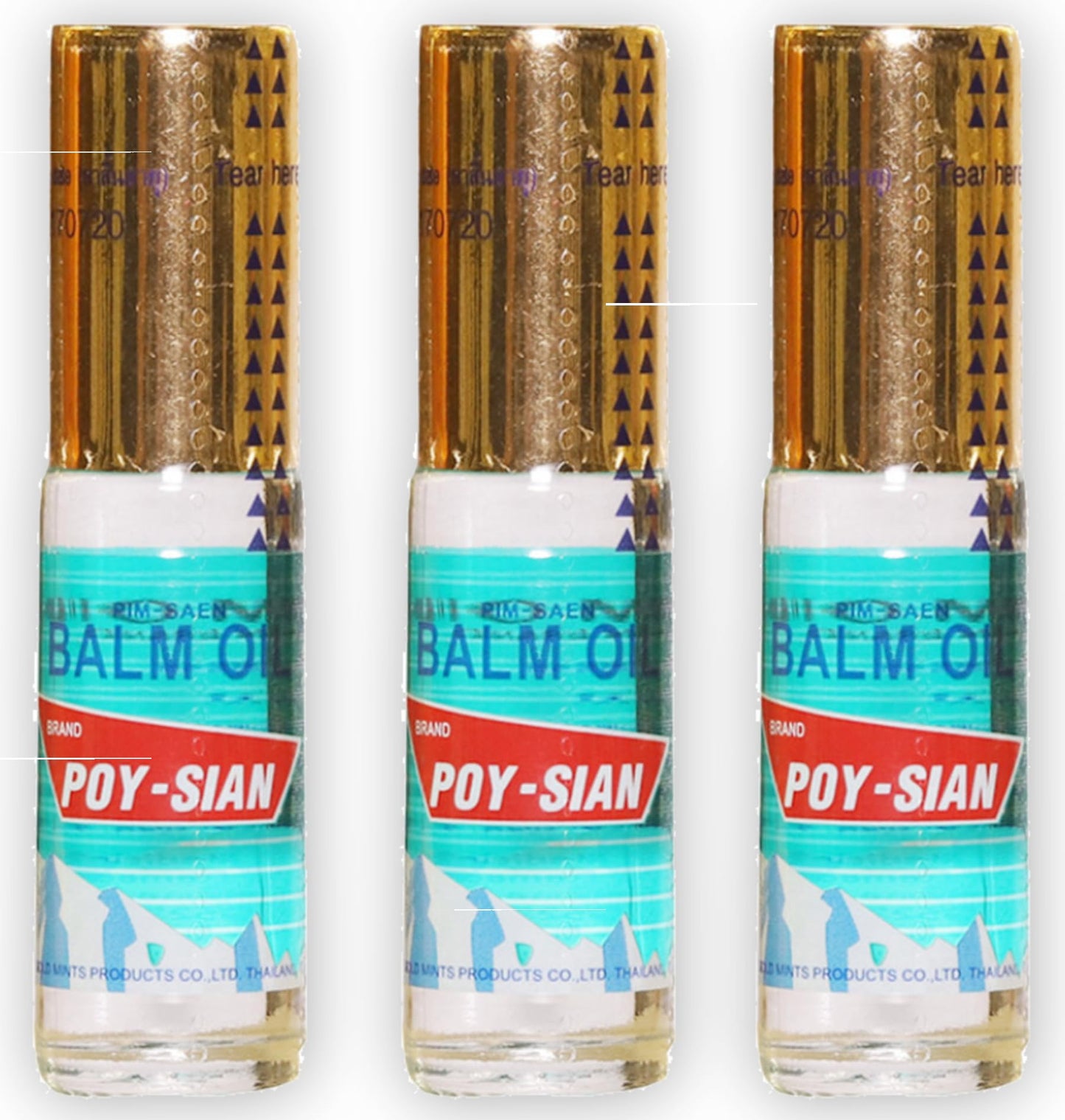 POY-SIAN Thai PIM-Saen Balm Oil 5ml Roll-On (Pack of 3)