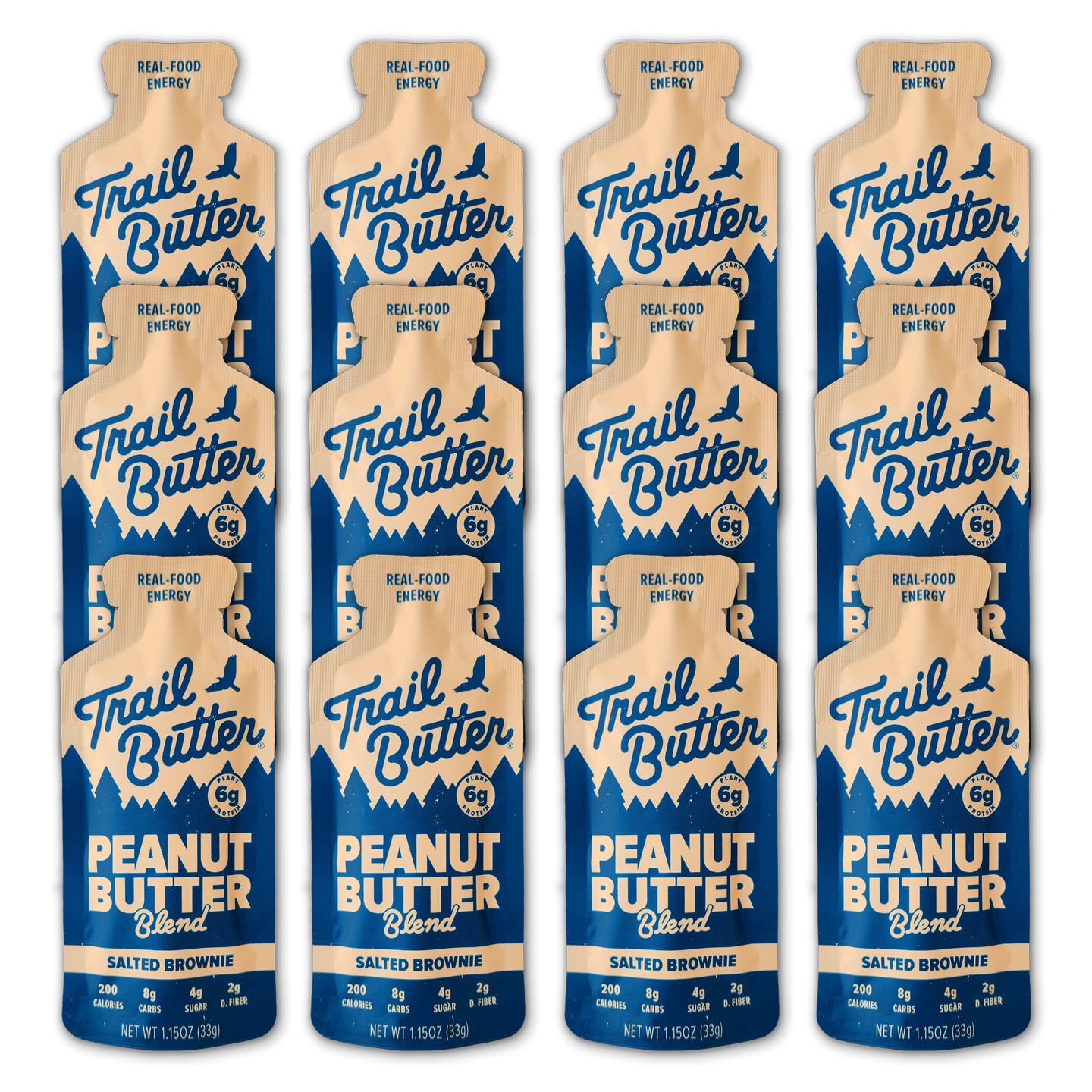 Trail Butter Lil’ Squeeze Nut Butter Energy Pouches, 1.15oz (12-Pack) – Real Food Endurance Fuel, Protein Snack for Hiking, Running, Cycling & Travel – 6g of Protein per Pouch – Salted Brownie Peanut