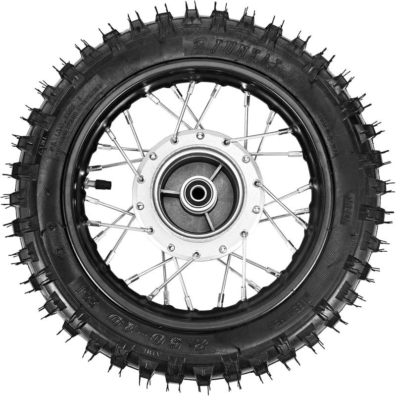 Rear Wheel Tire and Rim 2.5-10 for 50cc Dirt Bikes | 1.4 x 10 Size with 12mm Bearing