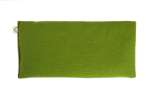 Peacegoods Unscented Eye Pillow - Made from Soft Cotton Flannel - Weighted filled with Flax Seed Microwavable - Yoga Massage Headache Sleep Made USA- kiwi green