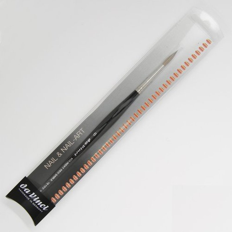 da Vinci Nails Series 15102 Acrylic Technique Nail Brush, Round Kolinsky Red Sable with Lacquered Handle, Size 6