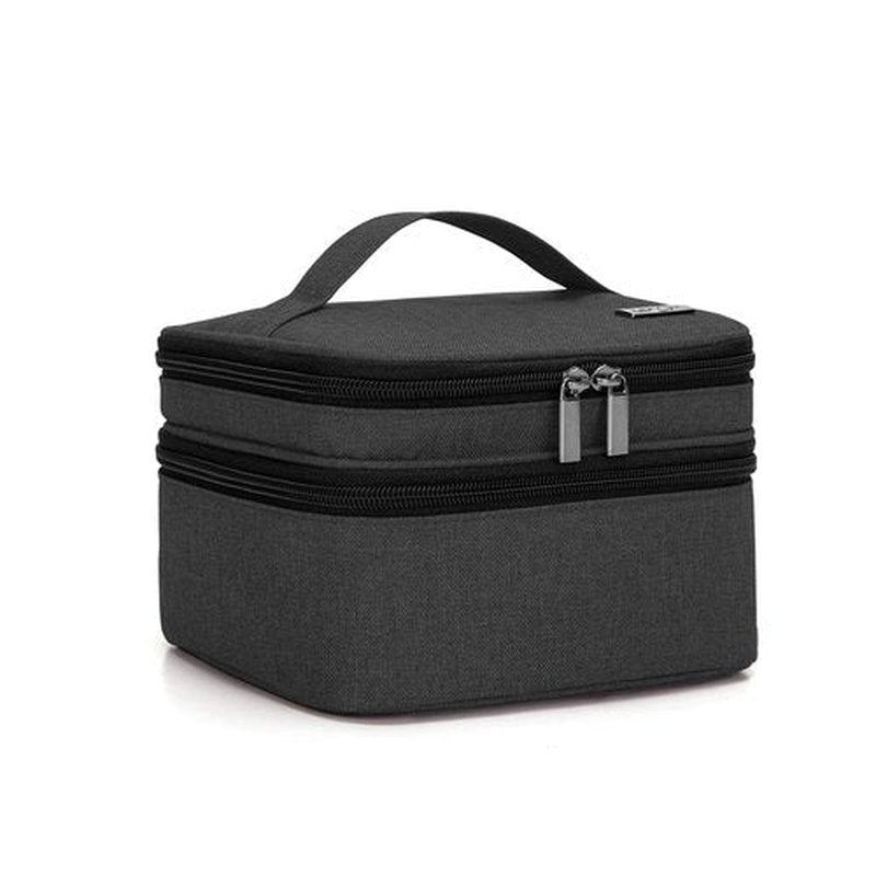 LUXJA Nail Polish Carrying Case - Holds 20 Bottles (15ml - 0.5 fl.oz), Double-layer Organizer for Nail Polish and Manicure Set, Black