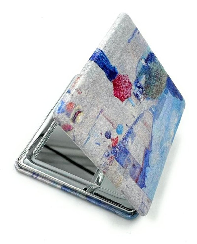 Aeisage Compact Mirror Edward Monch Square Mirror Spring Day on Karl Johan Street Pocket Mirror for Girls Small Travel Mirror Art Deco Mirror Gifts