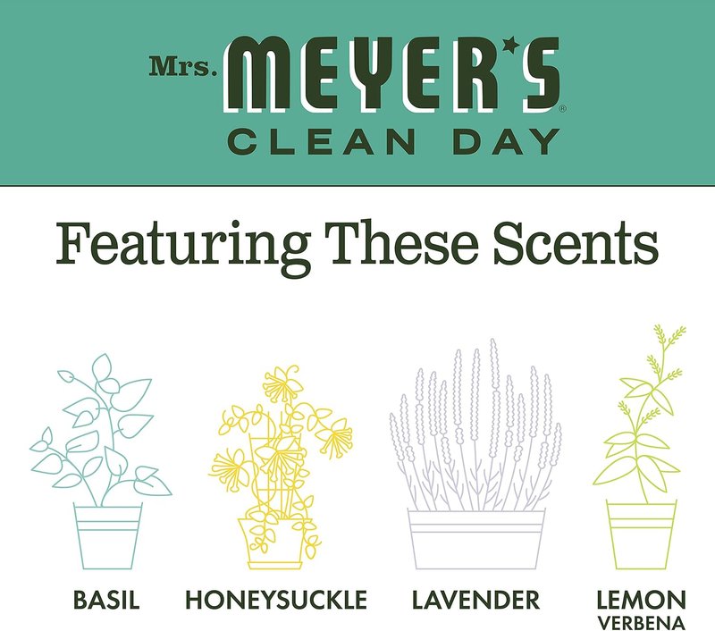 MRS. MEYER'S CLEAN DAY Hand Soap - Essential Oils & Basil Scent | 12.5 Fl. Oz