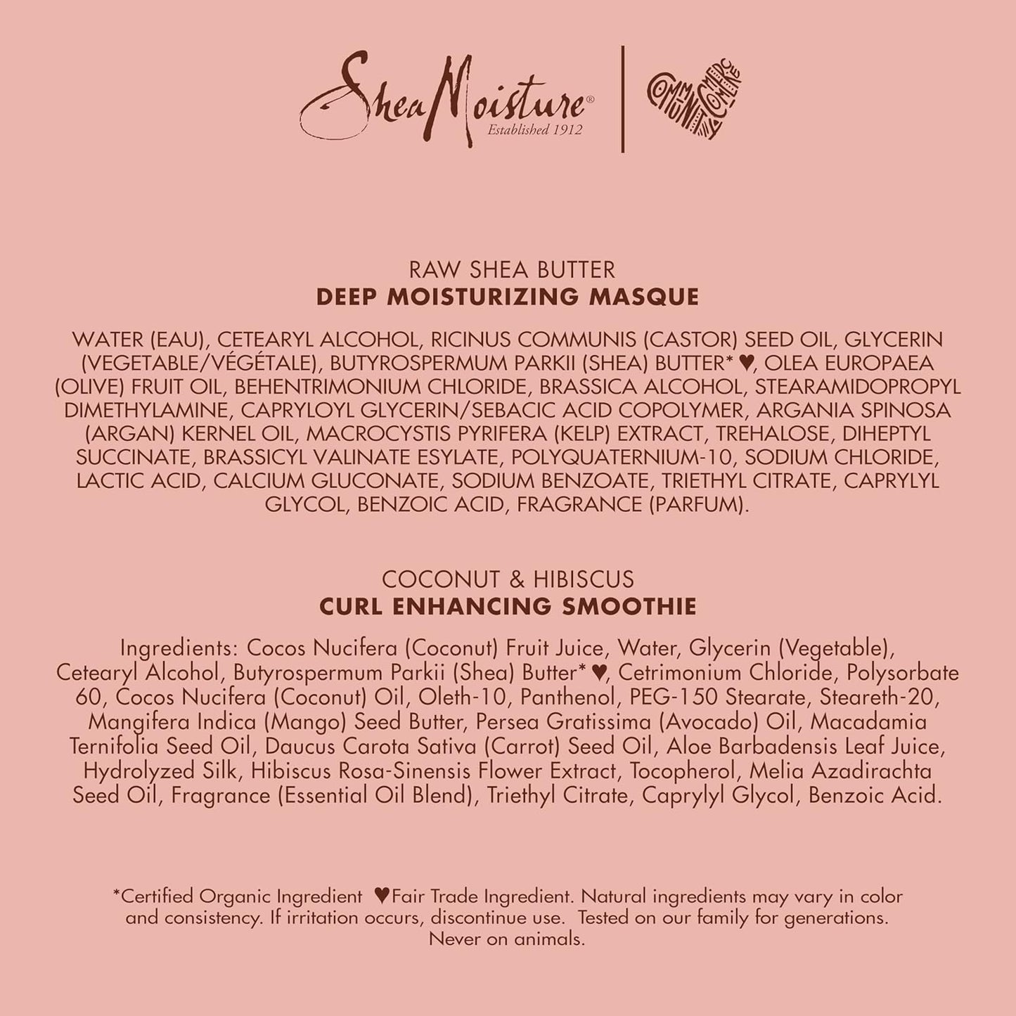 Curl Enhancing SheaMoisture Coconut & Hibiscus Hair Masque & Smoothie for Curly Hair