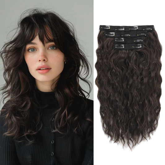 Doremi Clip in Hair Extensions for Women 4PCS Hair Extensions Clip Ins Soft and Natural Hair Pieces for Women Thick Long Wavy
