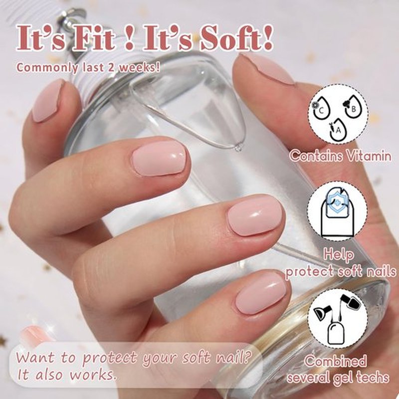 GelMala Gel Nail Stickers semi-Cured- Gel Nail Stickers Salon-Quality, Long Lasting, Easy to Apply & Remove -Gel Nail Strips for Nails Manicure Nail Wraps，Easy for begginners (Pink Cheek)