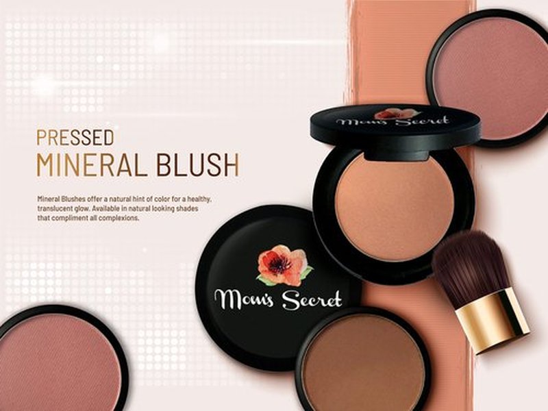 Mom's Secret Pressed Mineral Blush. Made in the USA. 0.14 oz. (Mocha)