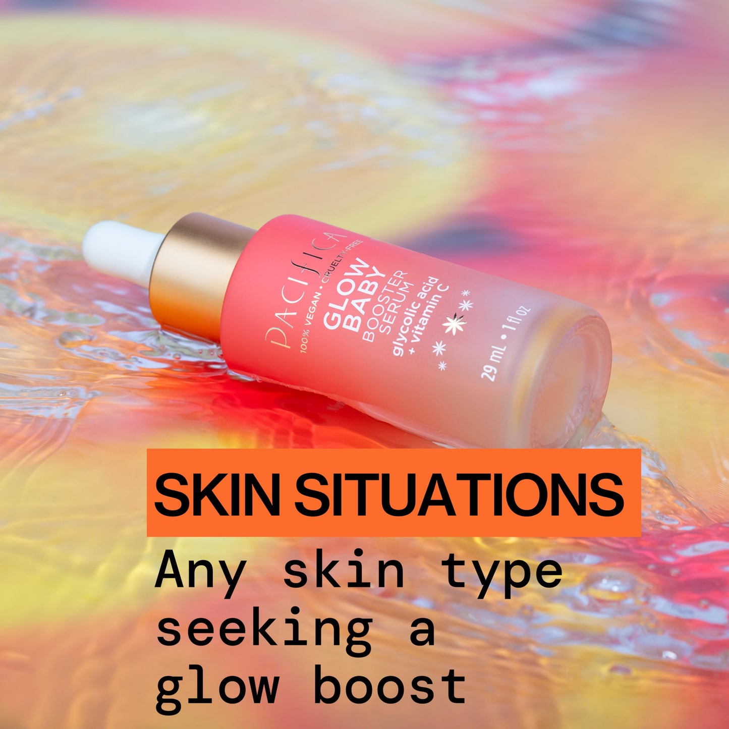 Pacifica Vitamin C Face Serum - Glow Baby Booster Facial Serum 2-PACk - Glycolic Acid - Dark Spot Corrector Anti Aging Brightening - Dermatologist Tested, Fragrance Free Clean Skin Care