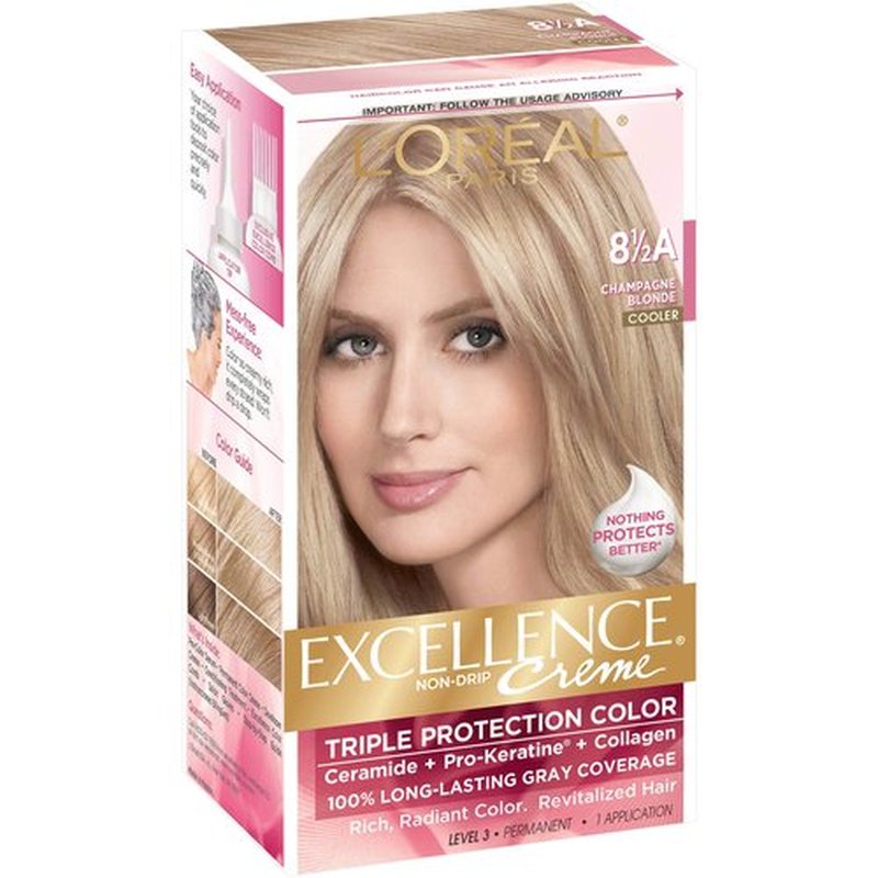 L'Oreal Paris Excellence Créme Permanent Hair Color, Champagne Blonde [8.5A] 1 ea