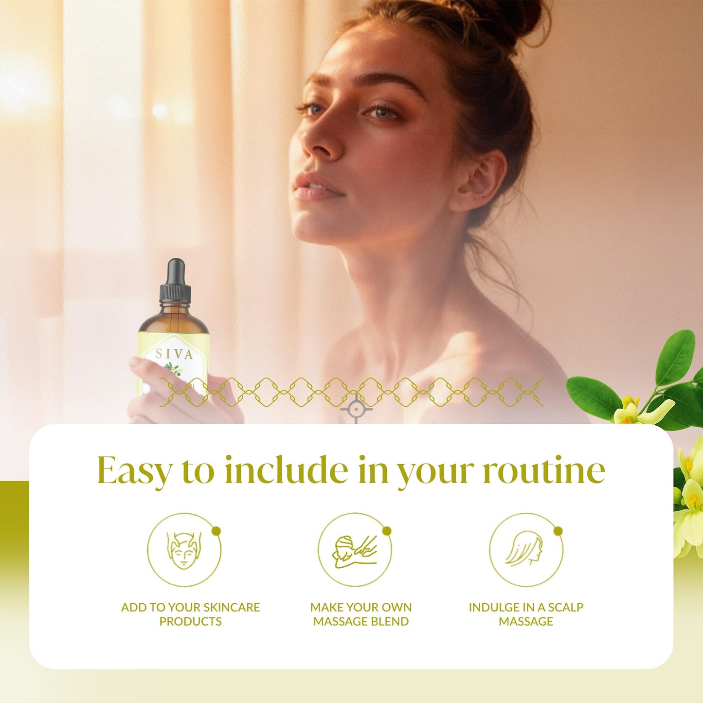 SIVA Moringa Carrier Oil 4oz (118 ml) Premium Cold-Pressed 100% Natural Carrier Oil With Dropper For Skin Care, Hair Care, Scalp Massage & Body Massage