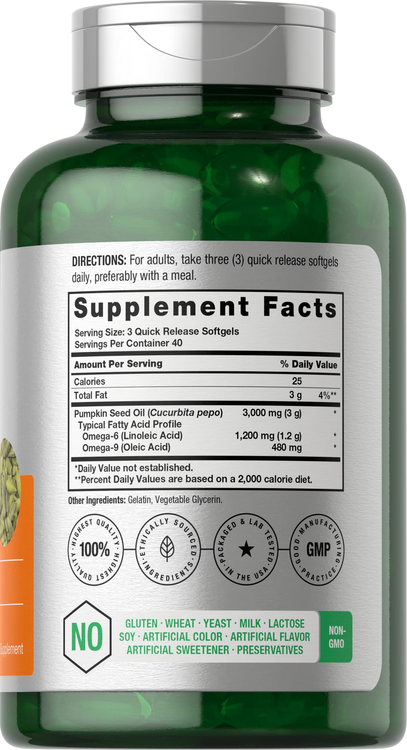 Horbäach Pumpkin Seed Oil 3000mg | 120 Softgel Capsules