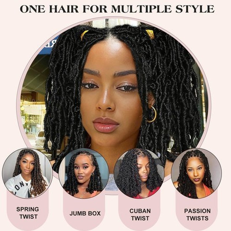 Afro Spring Twist Hair 12 Inch Cuban Twist Hair 8 Packs 4# Marley Twist Braiding Hair Springy Afro Twist Hair Extensions for Faux Locs (4#, 12 Inch(Pack of 8))