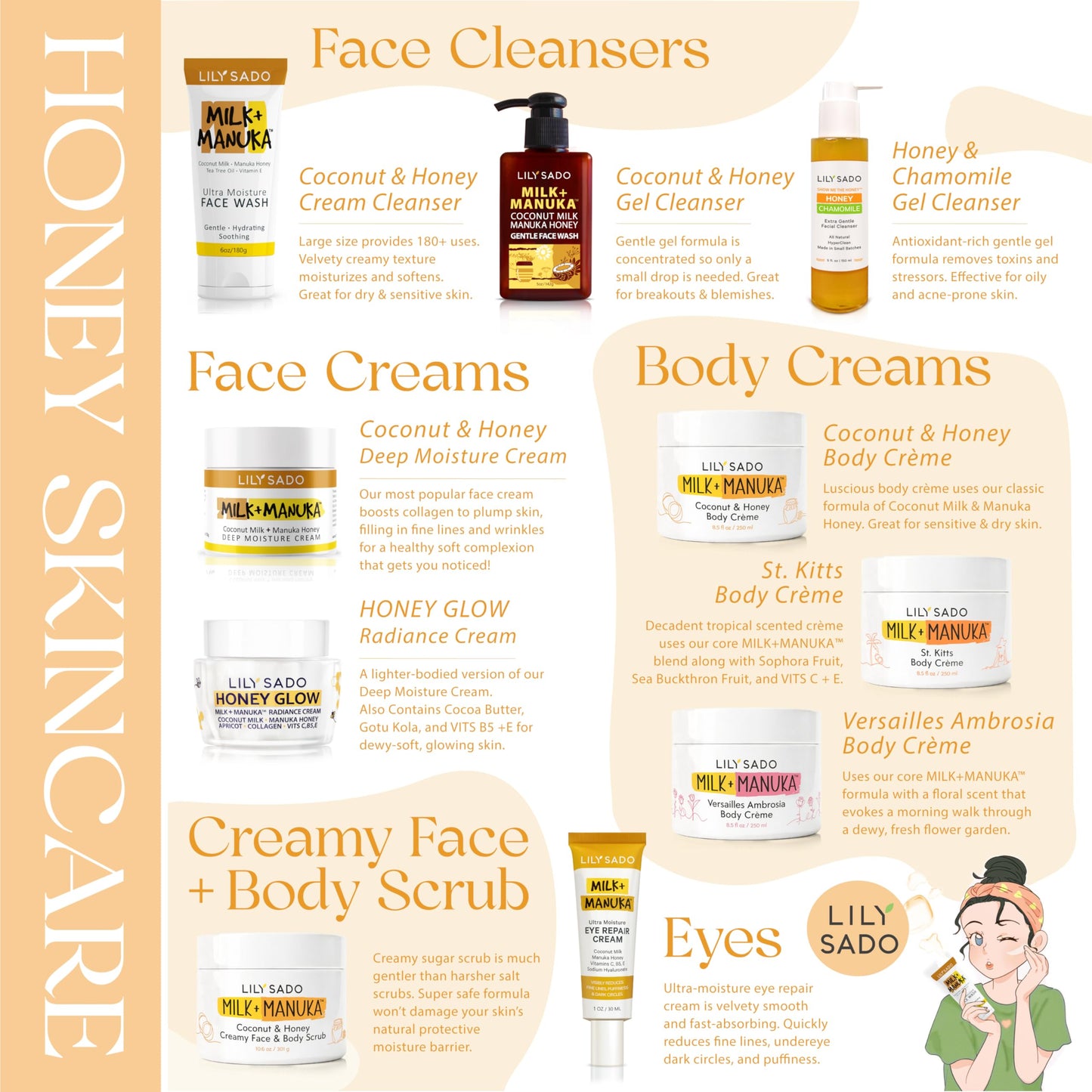 LILY SADO SHOW ME THE HONEY™ Extra Gentle Face Cleanser - Natural, Cruelty-Free Facial Wash Cleanses, Balances & Soothes - Reduces Pores & Blackheads - 5oz