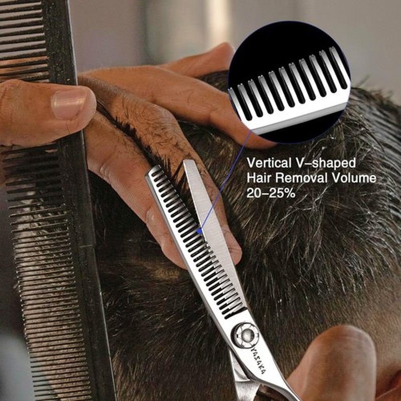 YASAKA 6 Inch Professional Hair Thinning Shears,Hairdressing Scissors, Cobalt Stainless Scissors,Sharp Razor Edge Barber Hair Scissors, Ergonomic Grip Design for Hair Salon Home Use Hair Cutting Kit