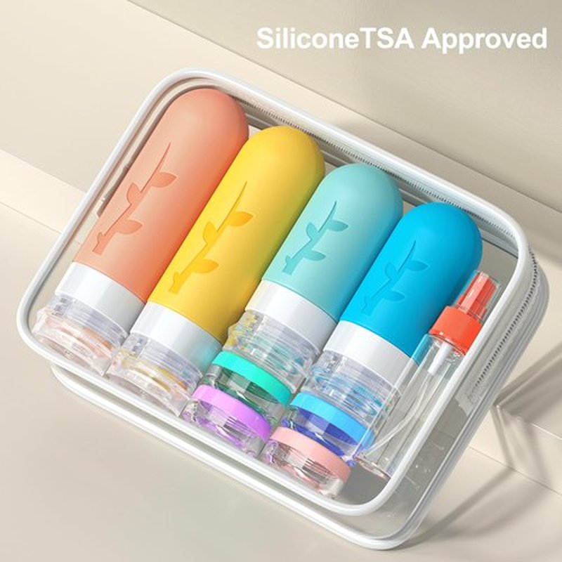18 Pcs Travel Bottles for Toiletries, TSA Approved Silicone Travel Size Containers for toiletries Set, Refillable & Leakproof Travel Bottles Kit Travel Size Bottles