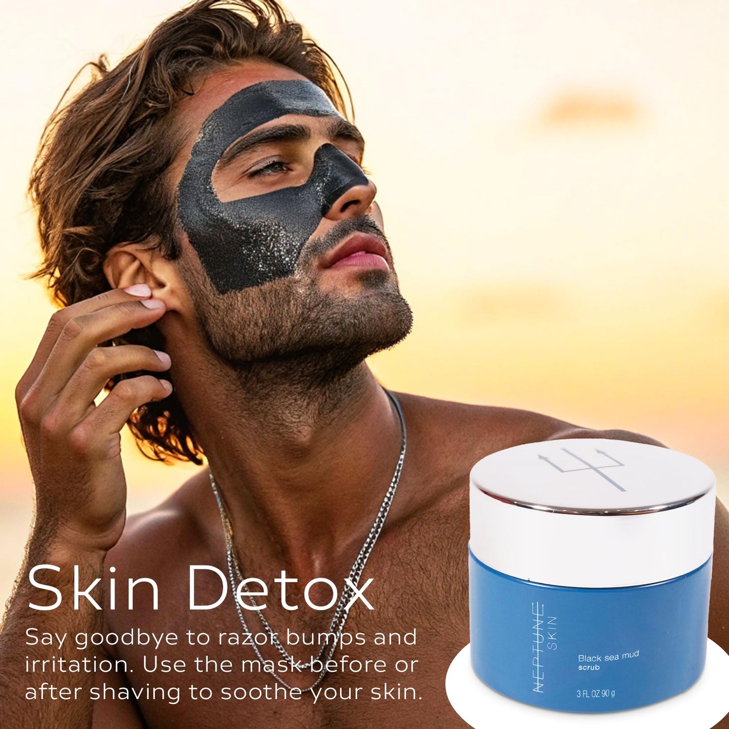 Neptune Skincare 3-Piece Bundle | Fresh Water Cleanser, Deep Sea Hydrate Moisturizer & Black Sea Mud Scrub | Deep Cleansing, Hydrating & Exfoliating | 100% Natural, EWG Verified | For All Skin Types