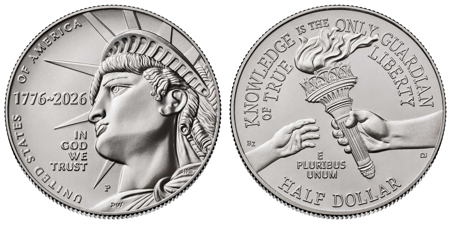 2026 P, D Enduring Liberty Half Dollar 2-Coin Set - Brilliant Uncirculated - Dual Dated Coins - Semiquincentennial Coin Collection SemiQ Uncirculated