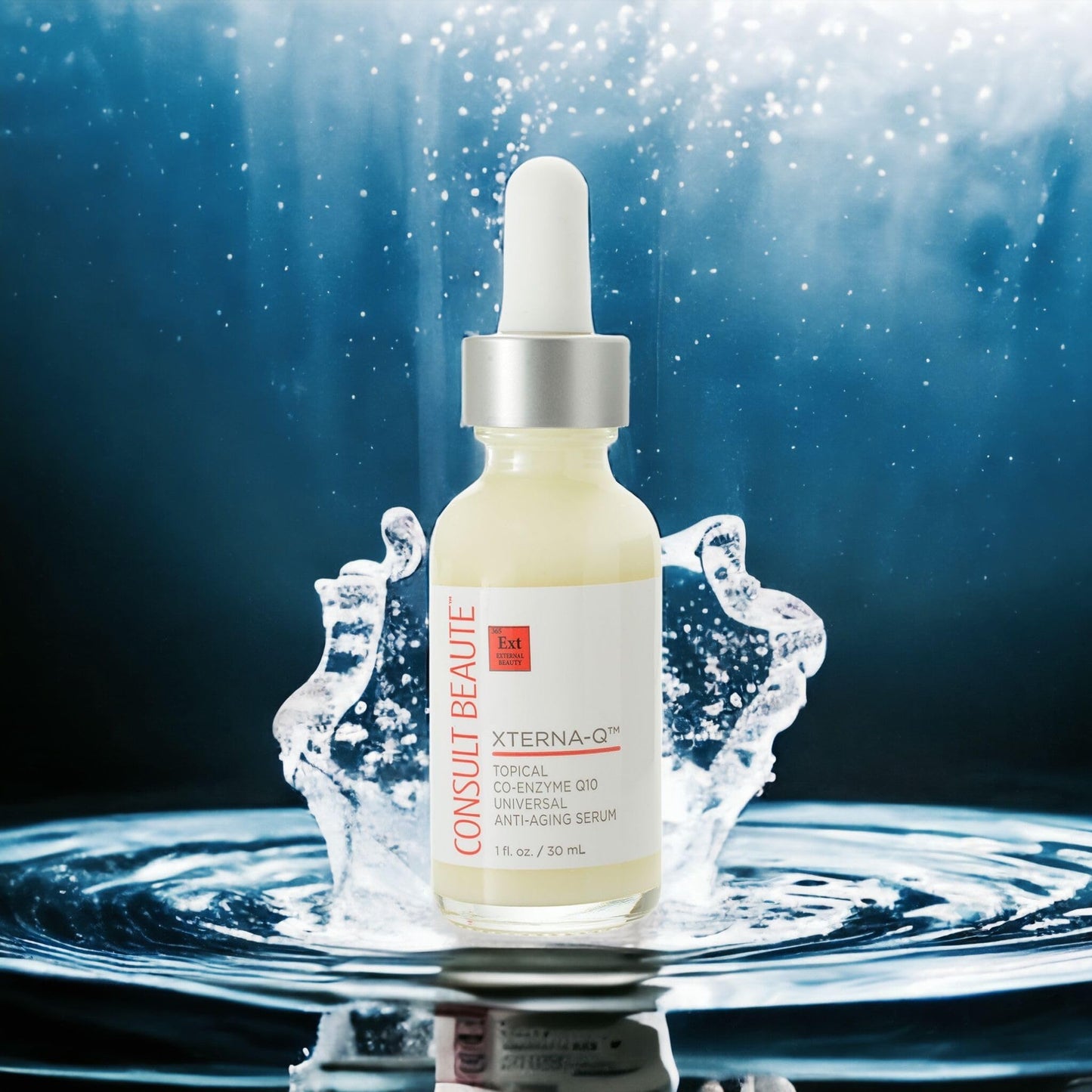 Consult Beaute XTERNA-Q COEnzyme Q10 Anti-Aging Serum for Face and Neck, Smoothing CoQ10 Peptides, Bergamot Fruit Oil, Antioxidant Skin Care 1 Fl. Oz.