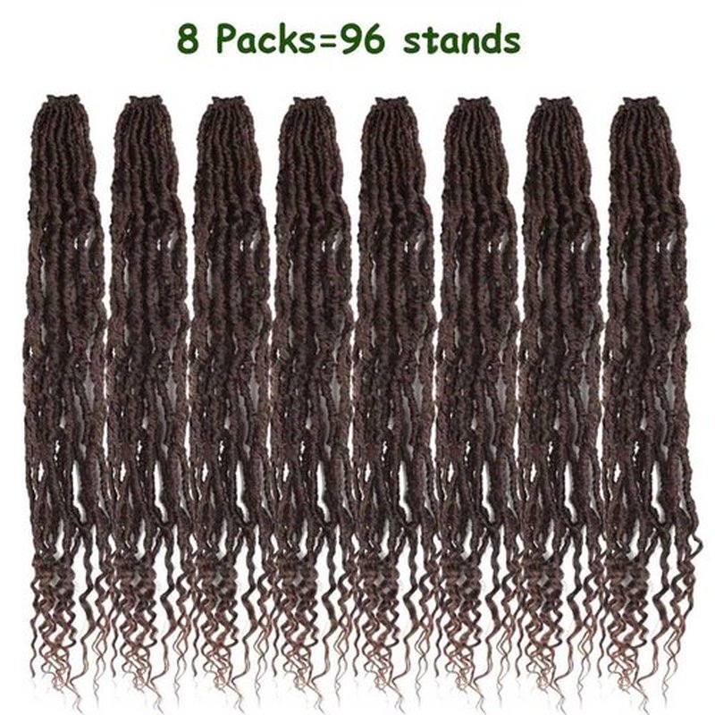 8 Packs Soft Locs Crochet Hair with Curly Ends 24 Inch Goddess Faux Locs Crochet Braids Boho Crochet Bohemian Locs Hair for Women Crochet Dreads(24inch(pack of 8), T30)