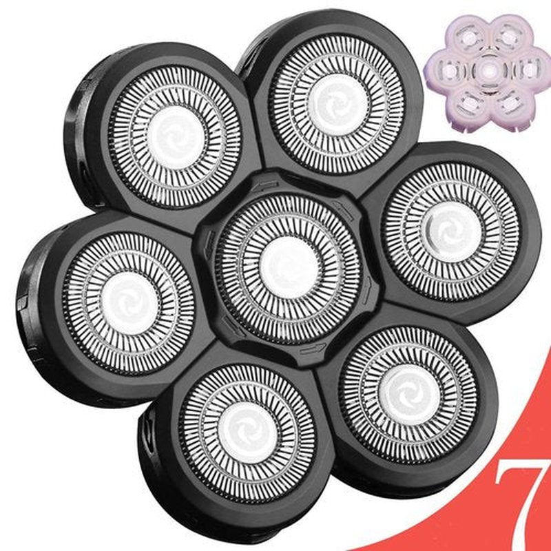 FOXSONIC 7 Blades for Head Shaver Replacement Heads 7 Heads for Many Main Brands Electric Shaver Razor Bald Men Head Shaver Blades