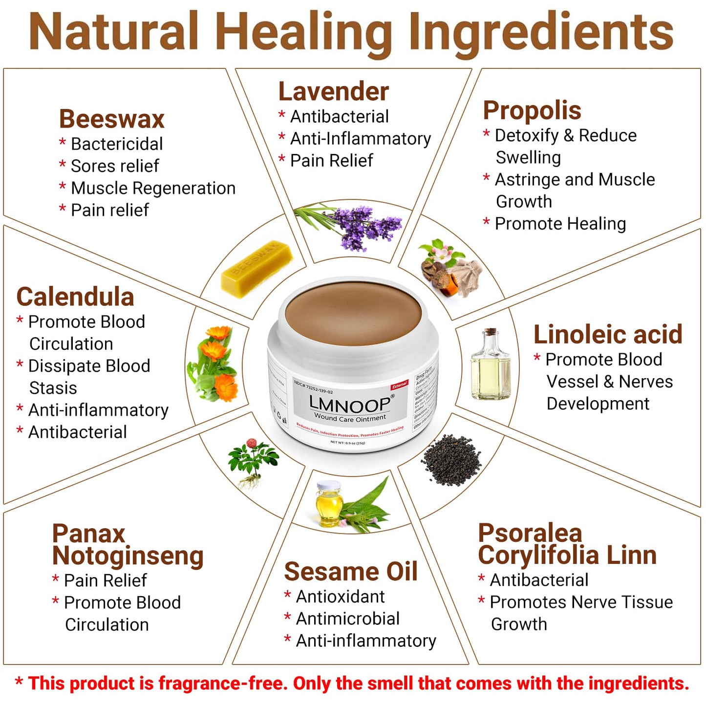 LMNOOP Bed Sore Cream, Organic Bedsore Ointment, Bed Sores Treatment, Fast Wound Healing & 24 hr Infection Protection Wound Care Ointment for BedSores, Pressure Sores, Diabetic & Venous Ulcers