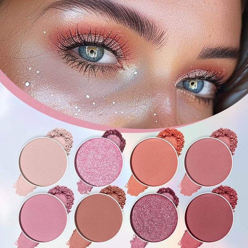 UCANBE Neutral Eyeshadow Makeup Palette, 8 Colors Shimmer Matte Nude Taupe Rose Burgundy Eye Makeup Pallet, Natural Warm Tone High Pigmented Blendable & Buildable Eyes Shadow Kit