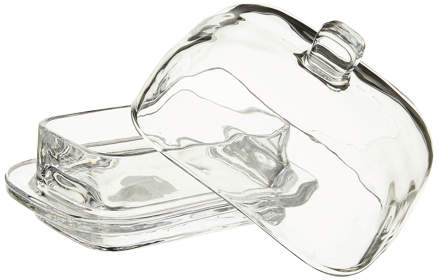 Abbott Collection Large Rectangle Covered Butter Dish with Lid, Clear Glass (6.5"L)