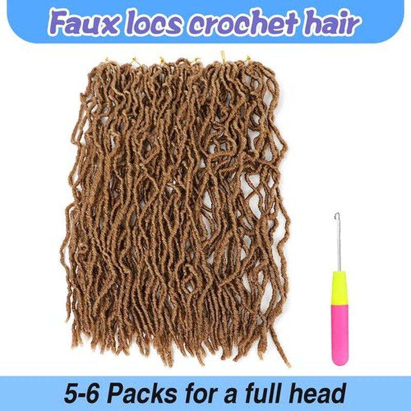 Faux Locs Crochet Hair 36 Inch 6 Packs Soft Locs Crochet Hair for Black Women New Crochet Braids Locs for Butterfly Locs Pre Looped Curly Wavy Braiding Hair Extensions (27#, 36 Inch)
