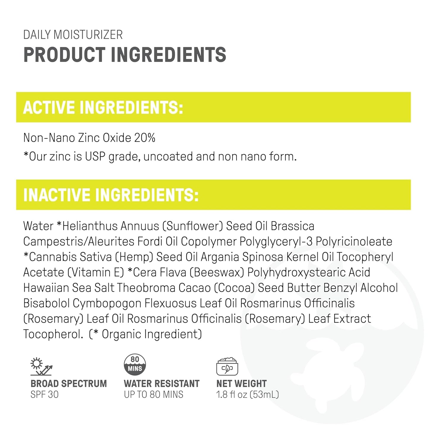 Daily Lifestyle Moisturizer with SPF 30 - Bio-Resin, Reef-Safe, Water Resistant, 1.8 oz