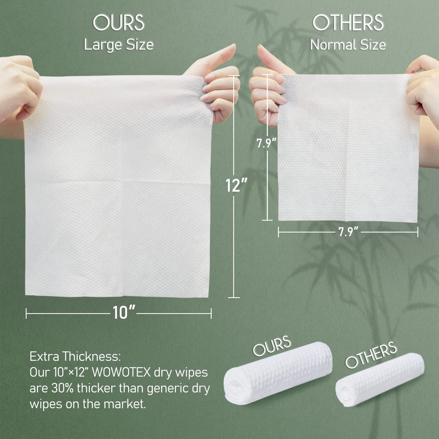 WOWOTEX Travel Size Disposable Face Towel Biodegradable Large Dry Face Wipes 30 Count/2 Box Extra Thick Soft Clean Facial Towels for Facial and Body Cleansing, Travel, Camping