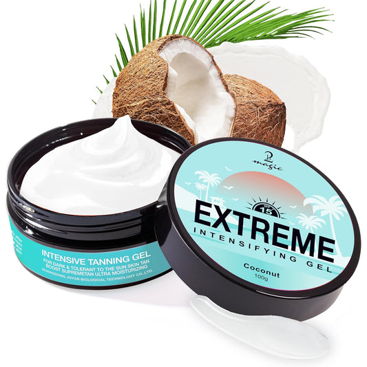Coconut Bronzing Tanning Gel - Deep Tan Accelerator with Shea Butter & Jojoba Oil | Natural Hydrating Tanner - 100g / 3.53 oz
