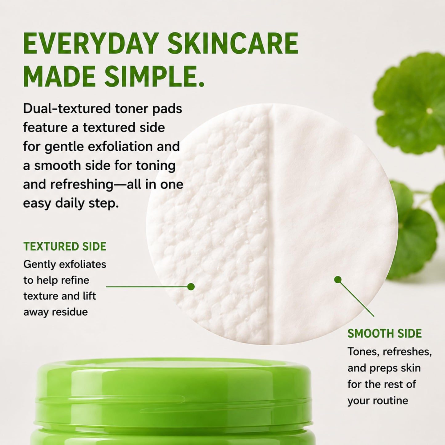 Global Beauty Care Clarifying Toner Pads - Face Toner Pads with Witch Hazel, Mandelic Acid & CICA, Dual Textured Exfoliating Facial Pads, Helps Refine Pores & Balance Skin, 120ct (3-Pack)