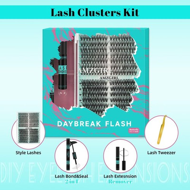 Lash Clusters Kit 280pcs DIY Eyelash Clusters Kit,Individual Lashes Kit 30D 40D D Curl with Lash Bond and Seal, Lash Glue Remover, Lash Tweezers for Lashes Clusters Extension Kit(9-18mm,D-MIX kit)