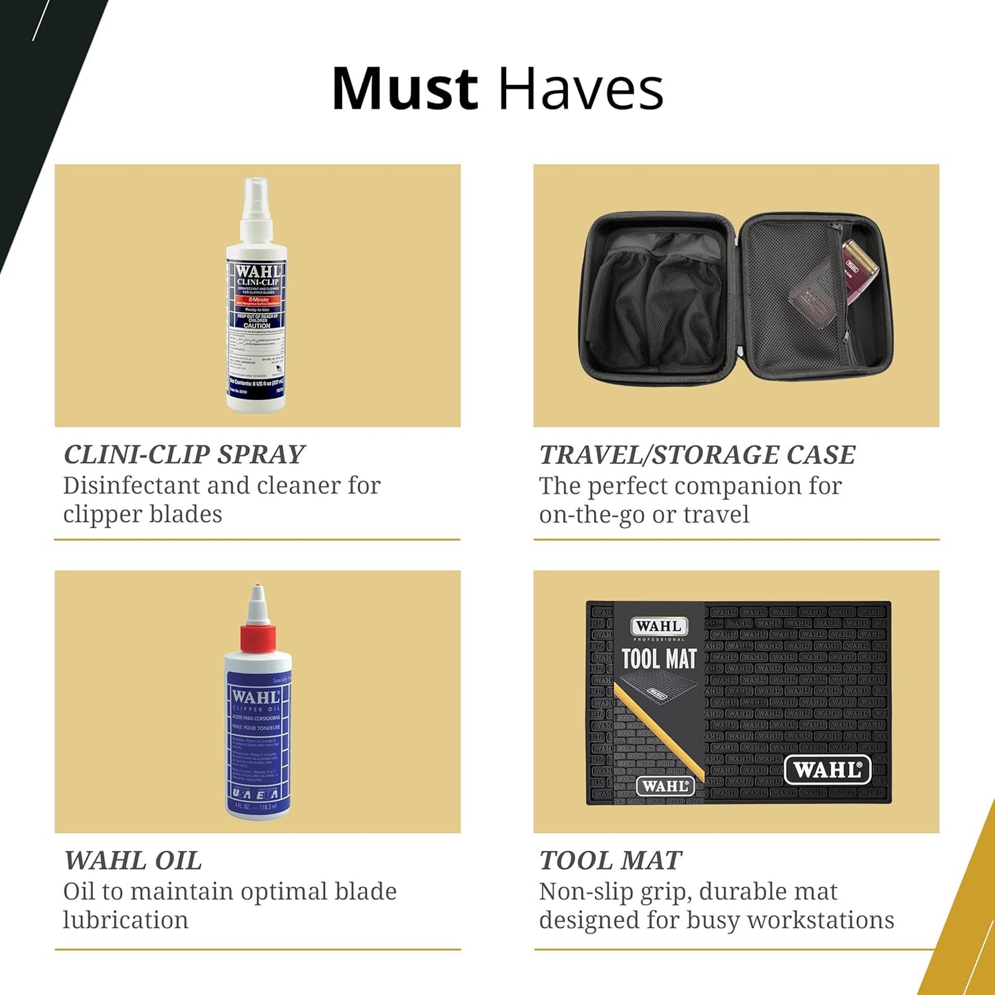 Wahl Professional Travel Storage Case Durable Compact With Secure Zipper For Grooming Tools