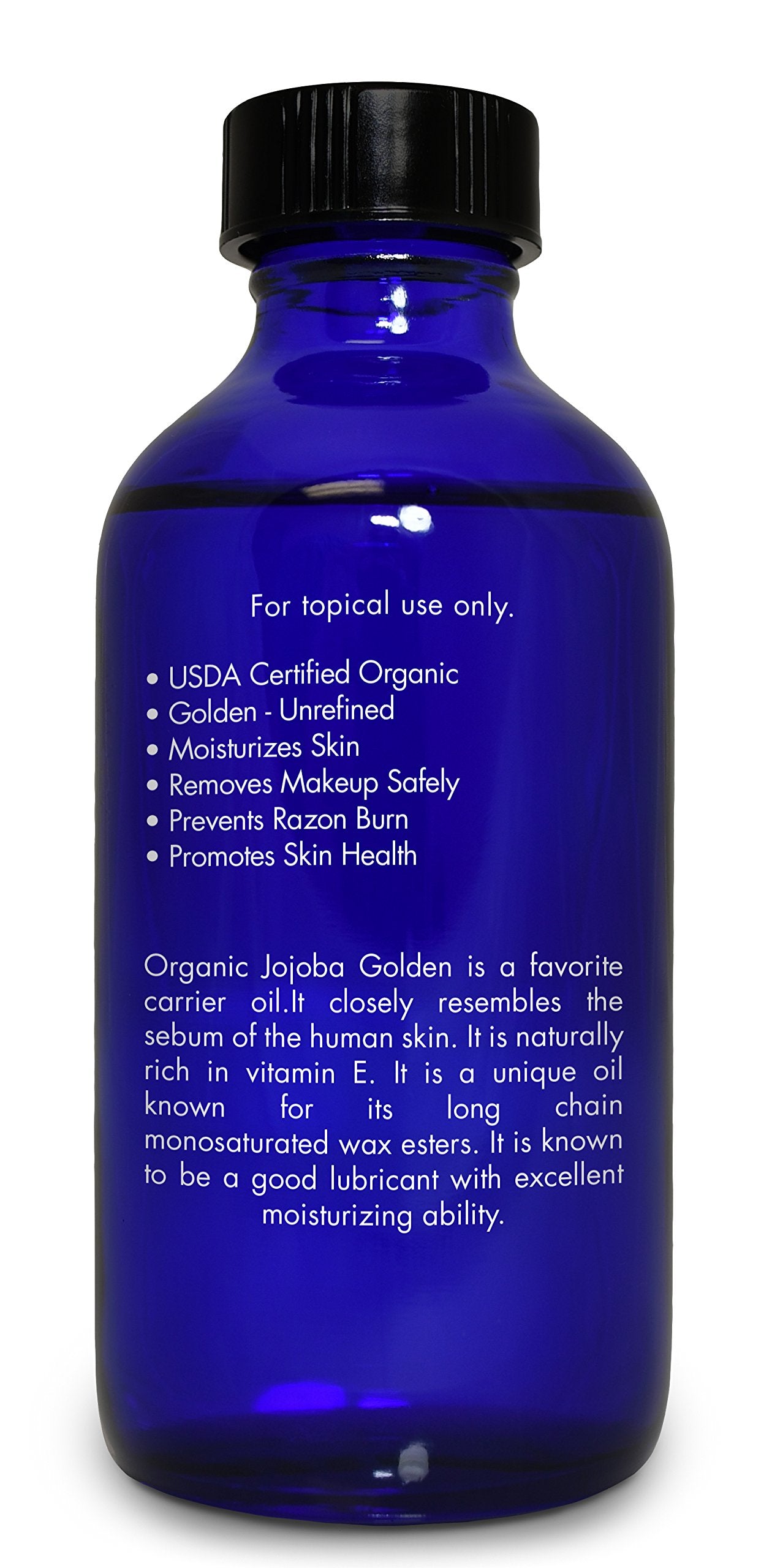 Organic, Jojoba Oil, for Skin, Hair, Face, Nails – 100% Pure, Jojoba Oil, Cold Pressed, Unrefined, by Zongle Therapeutics, 4 OZ