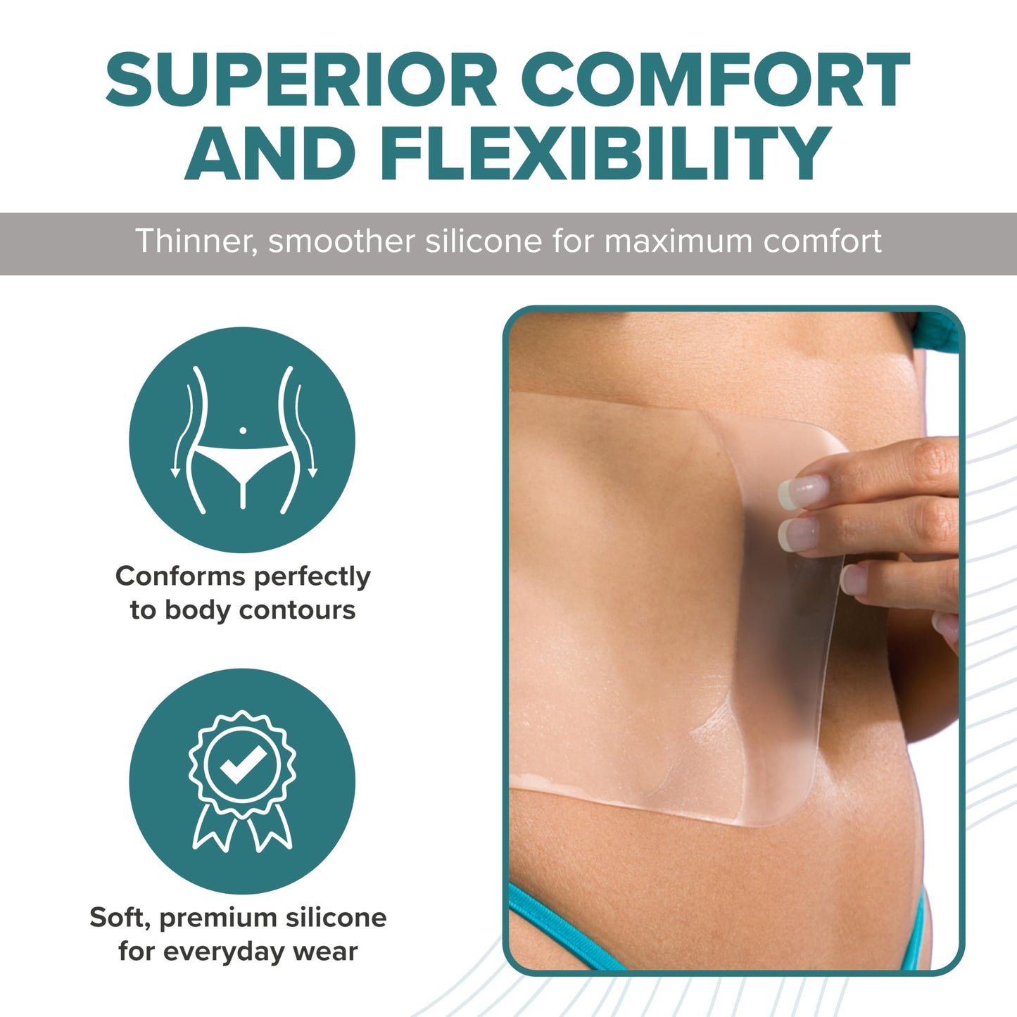 Epiderm Large Silicone Scar Sheets – Soft, Reusable Silicone Sheets for Tummy Tuck, C-Section, Burns & Surgical Scars – Customizable, Flexible & Easy to Clean – 11" x 15.75", Clear, 1 Sheet