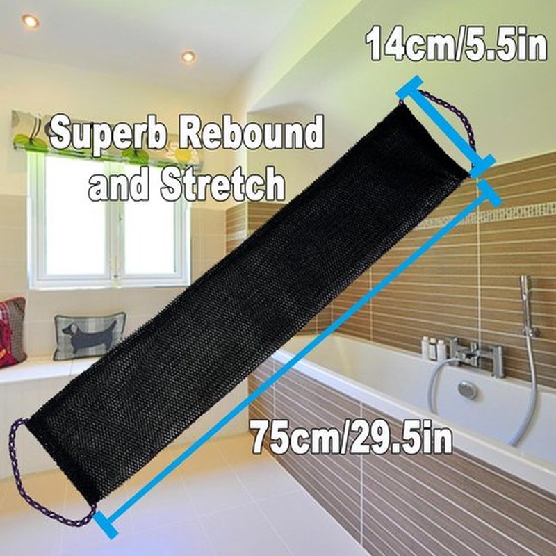 African Net Sponge Wash Cloths Shower Loofah Sponge Pack Body Exfoliator Luffa Loofa Back Scrubber for Shower Men (Black/1pack)