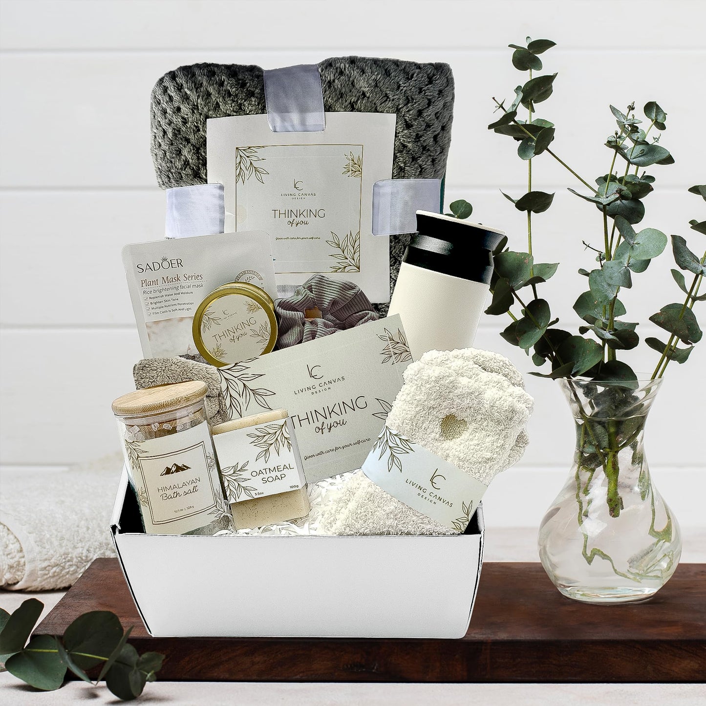 Self Care Gifts for Women 11 Piece, Womens Get Well Gifts for Mom Girlfriend Wife Daughter, Women’s Spa Gifts Baskets With Bath Salts, Oatmeal Soap, Blanket, Encouraging Inspirational Gift Basket