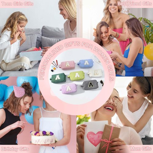 YOOLIFE Cute Makeup Bags for Women - Girls Makeup Bag Travel Makeup Bag Makeup Brush Pouch Cosmetic Bag Travel Must Haves Best Friend Birthday Gifts Mom Teacher Girlfriend Gifts for Women Letter E