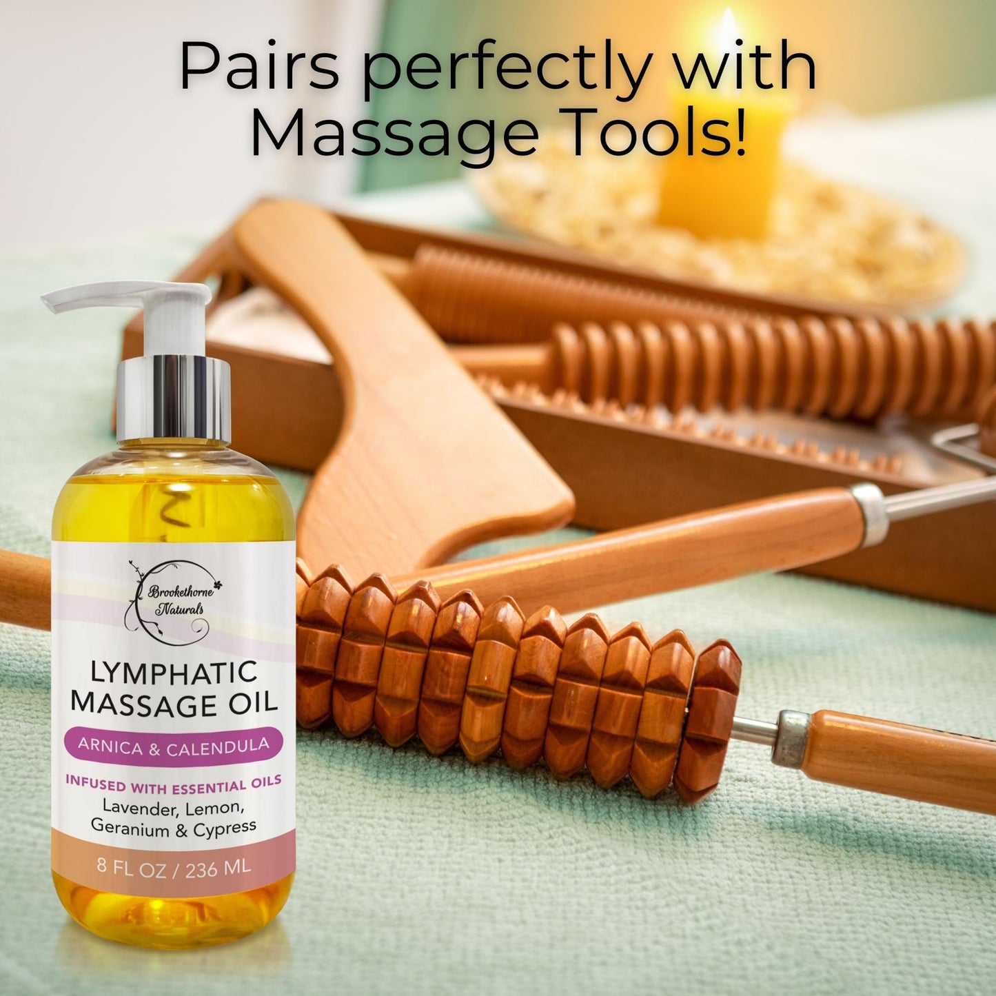 Lymphatic Massage Oil for Massage Therapy with Arnica & Lavender Oil