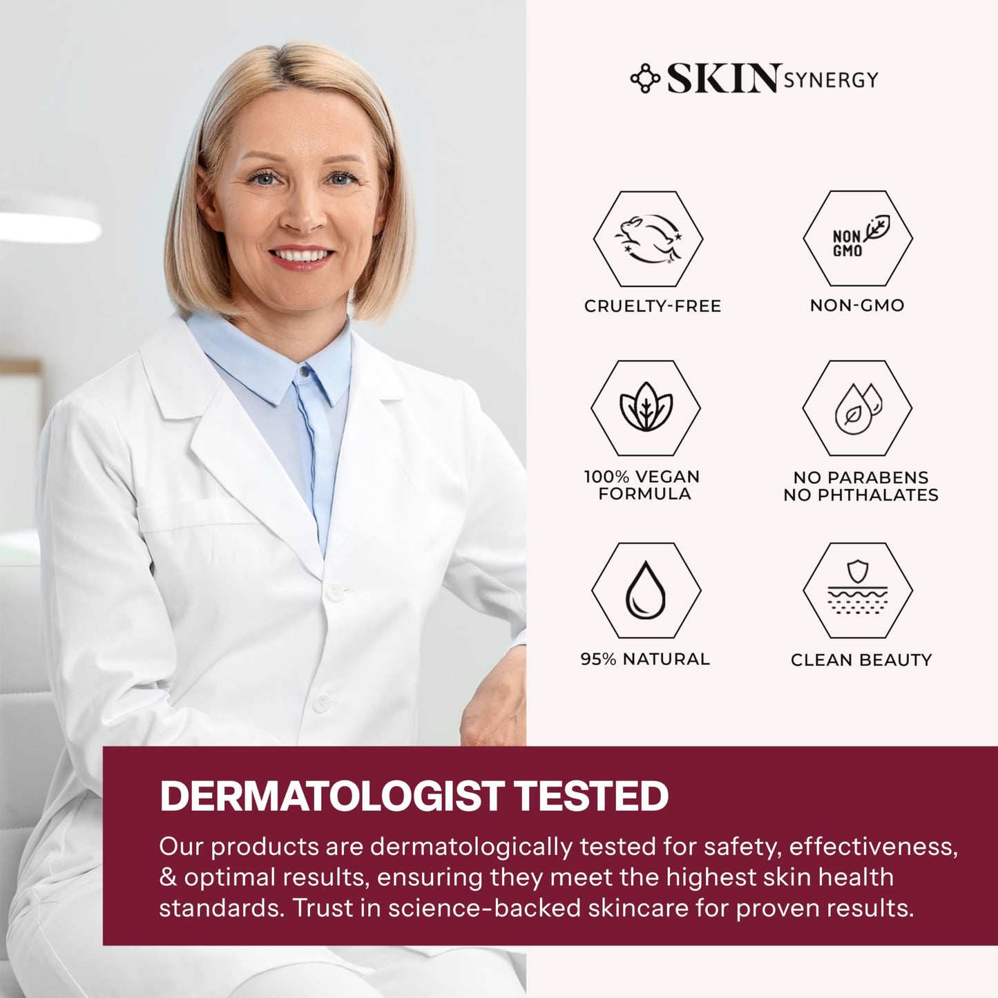 Skin Synergy Retinol & Niacinamide Serum For Face – Softens Fine Lines, Refines Pores & Evens Tone For a Smoother Look – Dermatologist Tested, Korean Skin Care, Vegan, Clean Beauty – 1.69 Fl Oz