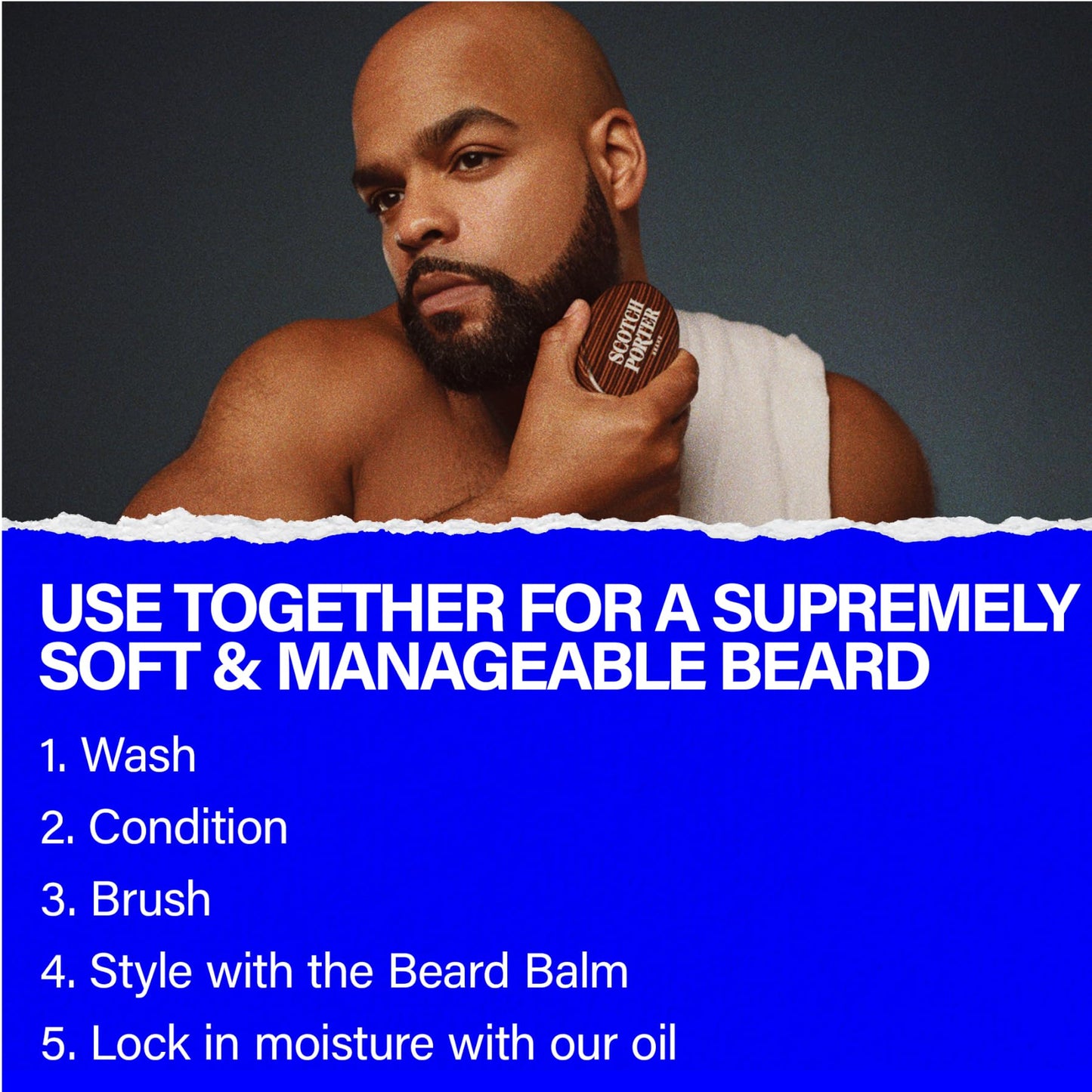 Scotch Porter Beard Care Kit – Beard Wash, Conditioner, Balm, Oil & Brush