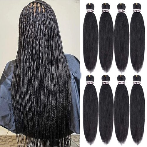 Liang Dian Pre-Stretched Braiding Hair 28 Inch 8 packs Hot Water Setting Synthetic Hair Crochet Braiding Hair Extension (IB)