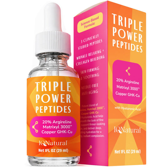 Peptide Serum for Face – 20% Argireline, Matrixyl 3000 & Copper GHK-Cu with Hyaluronic Acid | Anti-Aging Firming Serum | Wrinkle-Relaxing, Skin-Tightening | Triple Power Peptides | 2 PACK