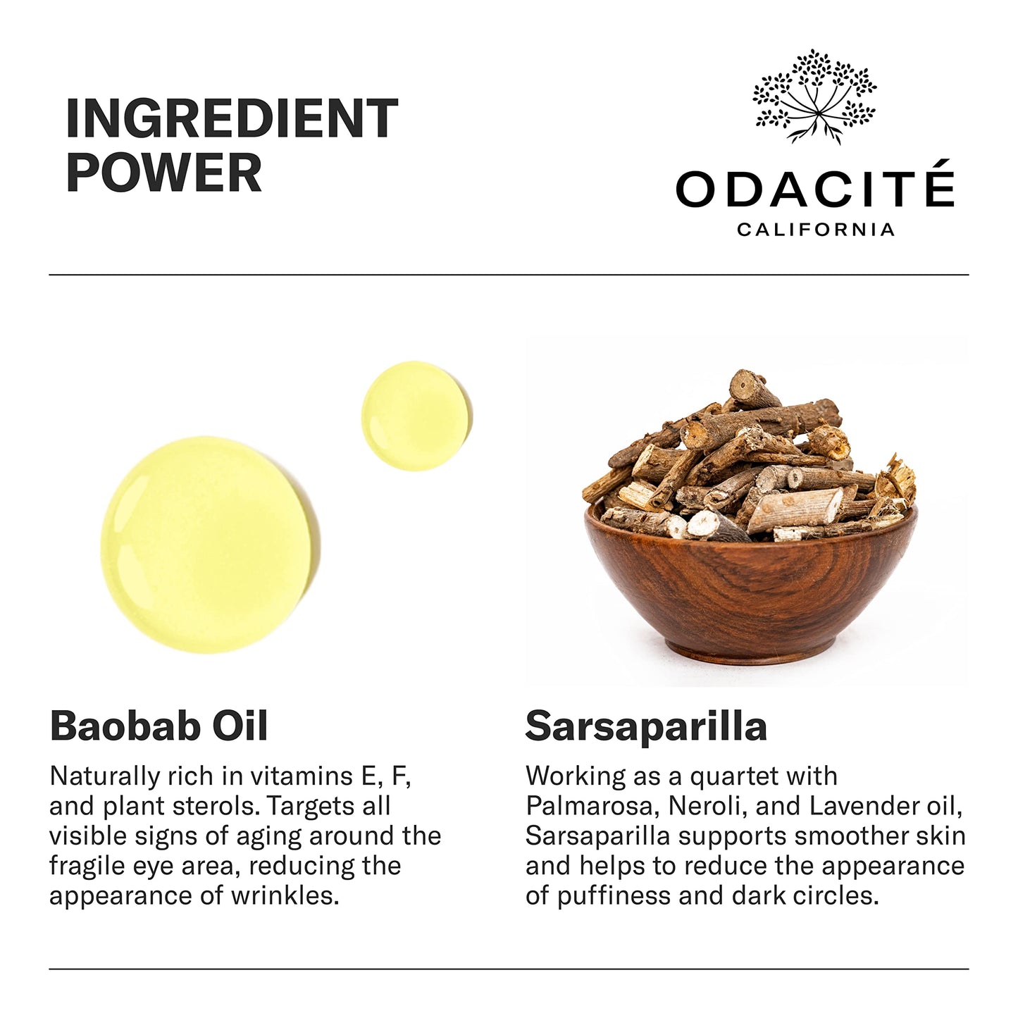 Odacité Brightening Serum Concentrate with Baobob for Anti Aging, Dark Circle, Puffiness, Wrinkles, Fine Lines and Under Eye Treatment - Vitamins A, E & F - 0.17 Oz
