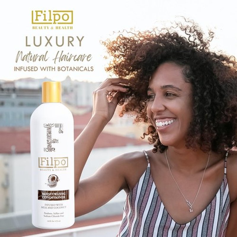 FILPO Coconut Milk Conditioner with Argan Oil - Sulfate-Free, Coconut-Infused Formula for Curly and Damaged Hair