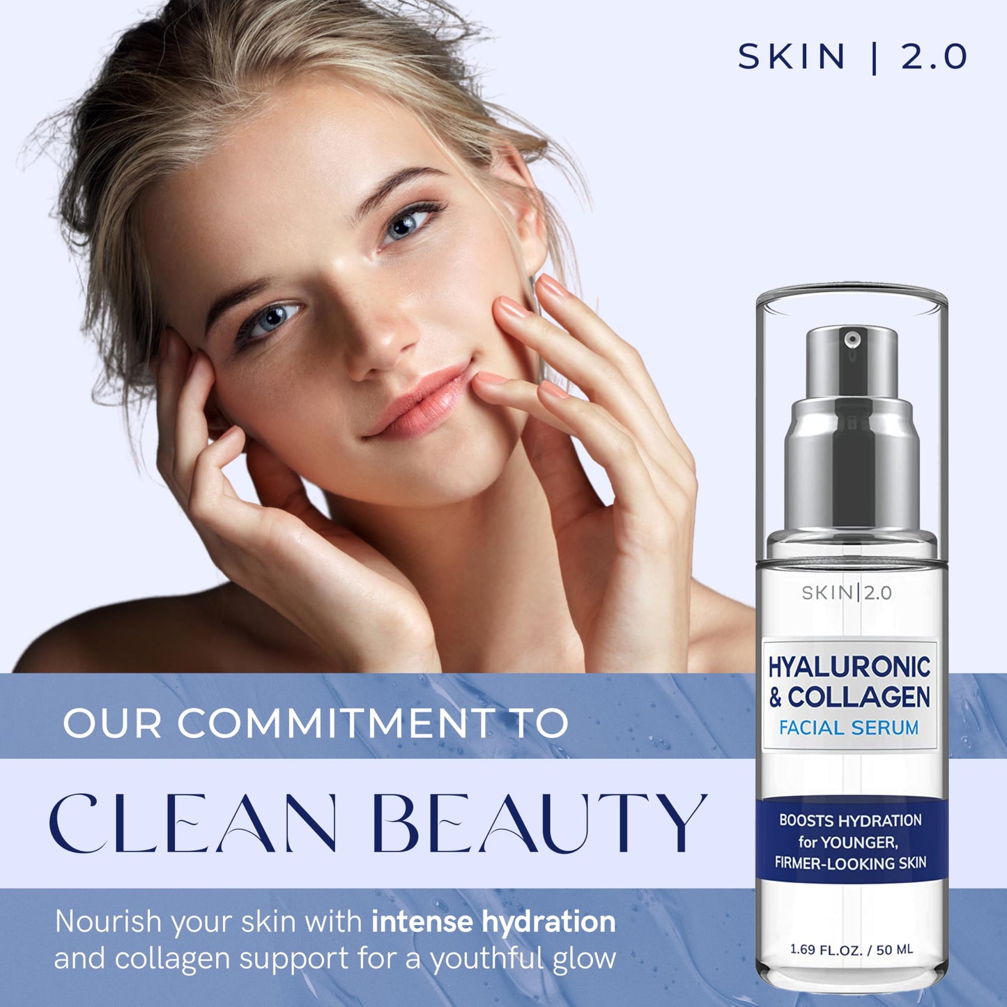 Skin 2.0 Face Serum - Facial Serum - Cruelty Free Korean Skin Care For All Skin Types - 1.69 Fl. oz