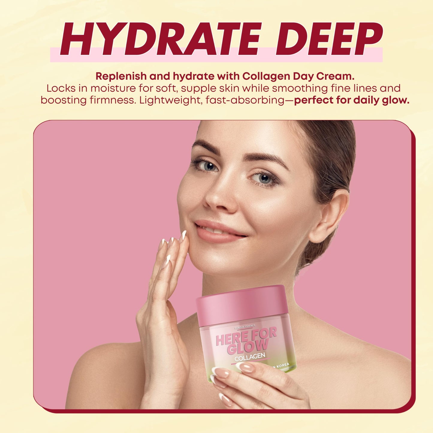 Sunday Essence Collagen Night Cream - Dermatologist Tested, Korean Skin Care, Anti-Aging - Hydrating Moisturizer, Retains Moisture - Vegan, Non- GMO, Clean Beauty, 95% Natural - 1.69 Fl Oz